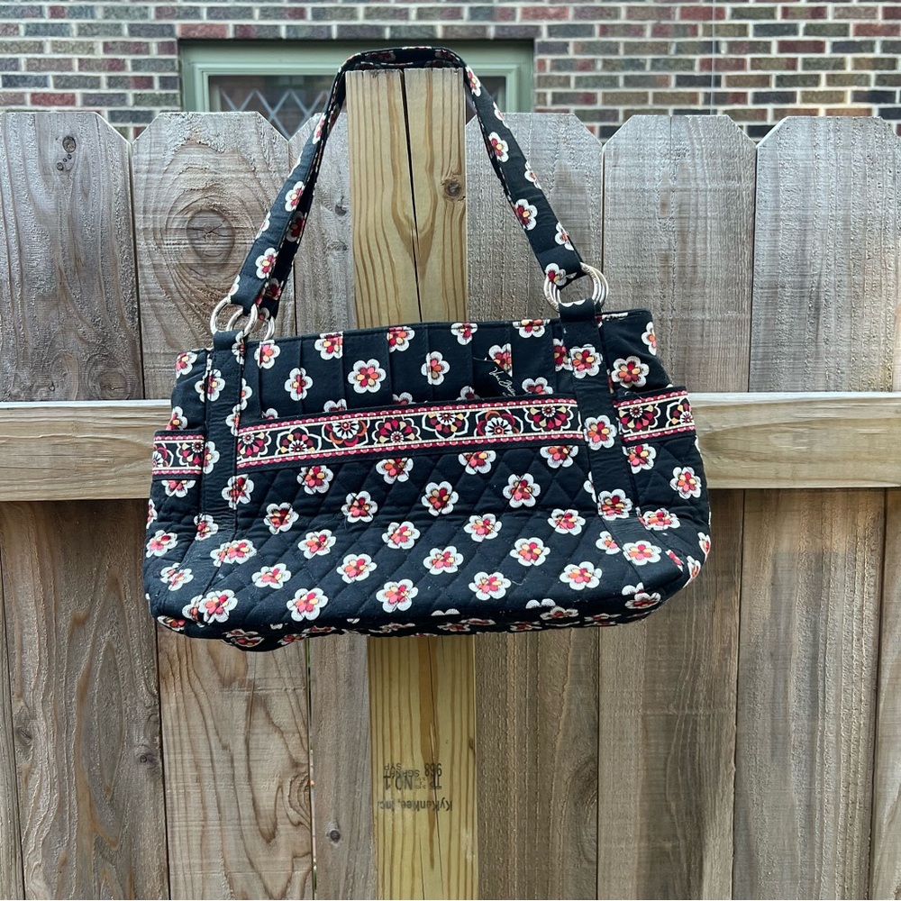 Vera Bradley Pirouette Floral Black Purse